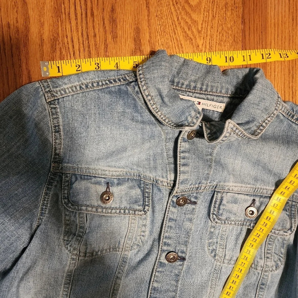 2004 Tommy Hilfiger Jean Jacket With Harley Davidson Patches Fits Medium - Picture 11 of 16